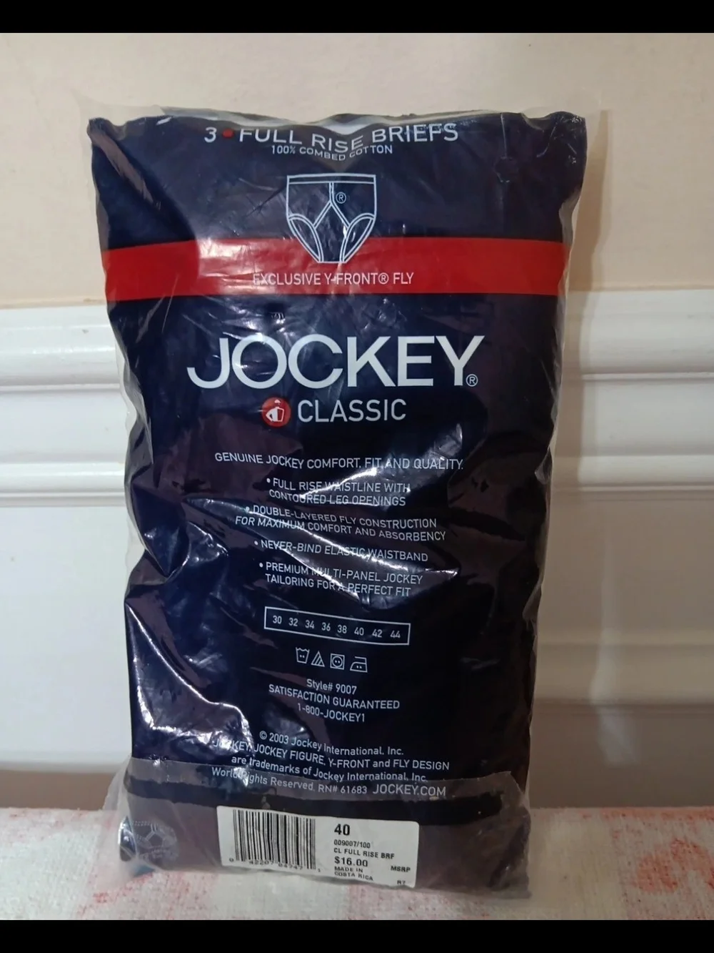 Jockey White Full Rise Briefs 3 Pack